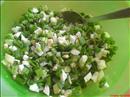 Пошаговое фото рецепта «Блинчики с припёком из зелёного лука и яйца»