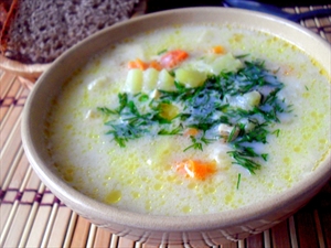 Фото рецепта «Молочно-овощной суп с зеленью»