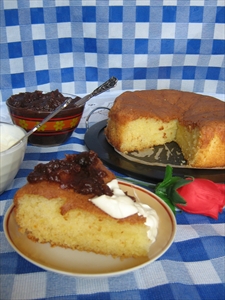Фото рецепта «Пирог из кускуса со сметаной и финиковым сиропом»