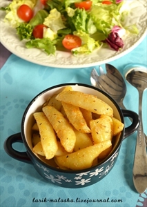Фото рецепта «Картофельные ломтики с красным перцем и горчицей»