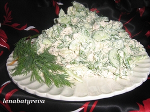 Фото рецепта «Салат с курицей, картофелем и свежим огурцом»