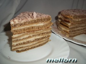Фото рецепта «Кофейный торт с заварным кремом (на сковороде)»
