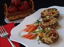 Пошаговое фото рецепта «Шампиньоны фаршированные рисовой начинкой»
